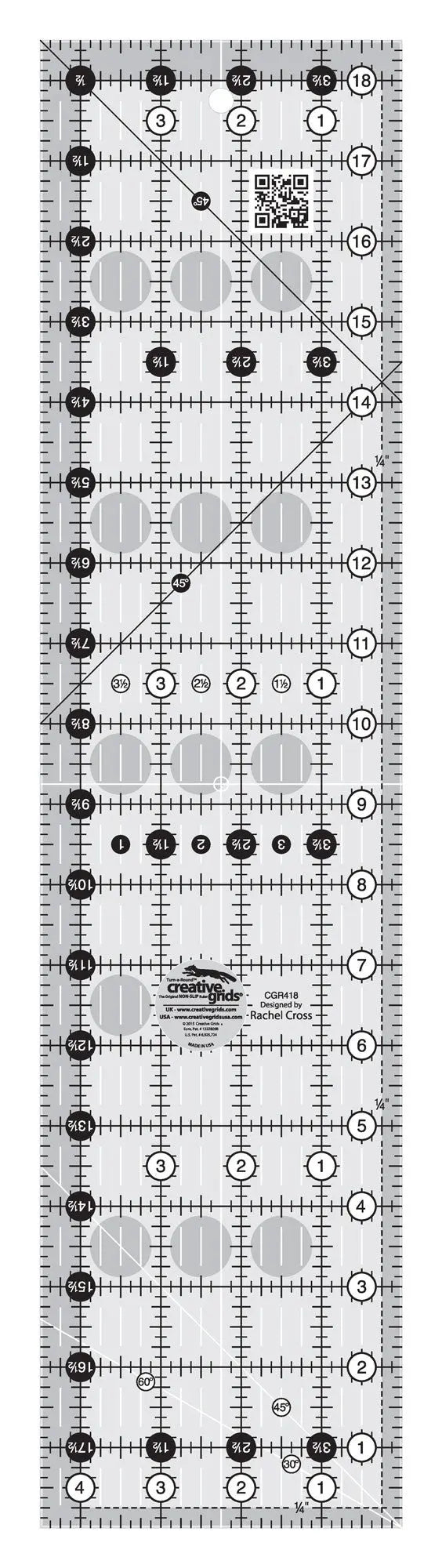 Creative Grids Quilt Ruler 4 - 1/2in x 18 - 1/2in - Choice FabricsCDS-CGR418