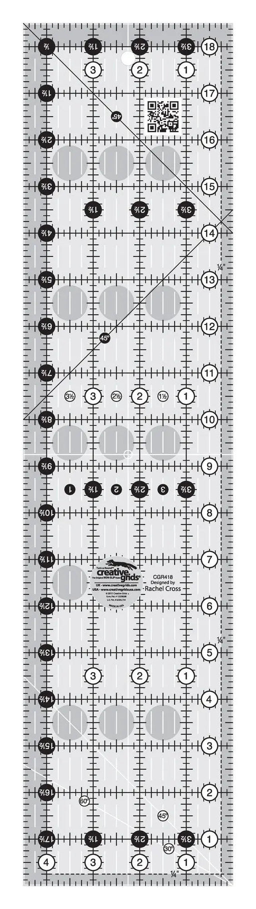 Creative Grids Quilt Ruler 4 - 1/2in x 18 - 1/2in - Choice FabricsCDS-CGR418