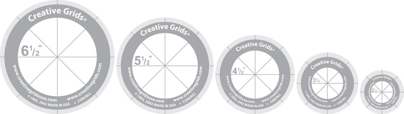 Creative Grids Quilt Ruler Circles (5 Discs with Grips) Quilt Ruler - Choice FabricsCDS-CGRCRCL