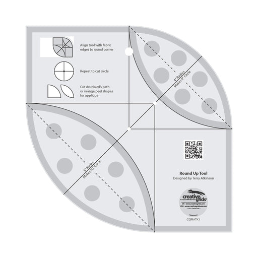 Creative Grids Round Up Tool and Quilting Ruler - Choice FabricsCDS-CGRATK1