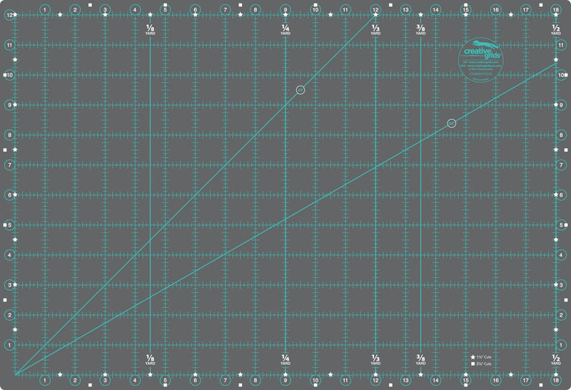 Creative Grids Self - Healing Double Sided Rotary Cutting Mat 12in x 18in - Choice FabricsCDS-CGRMAT1218