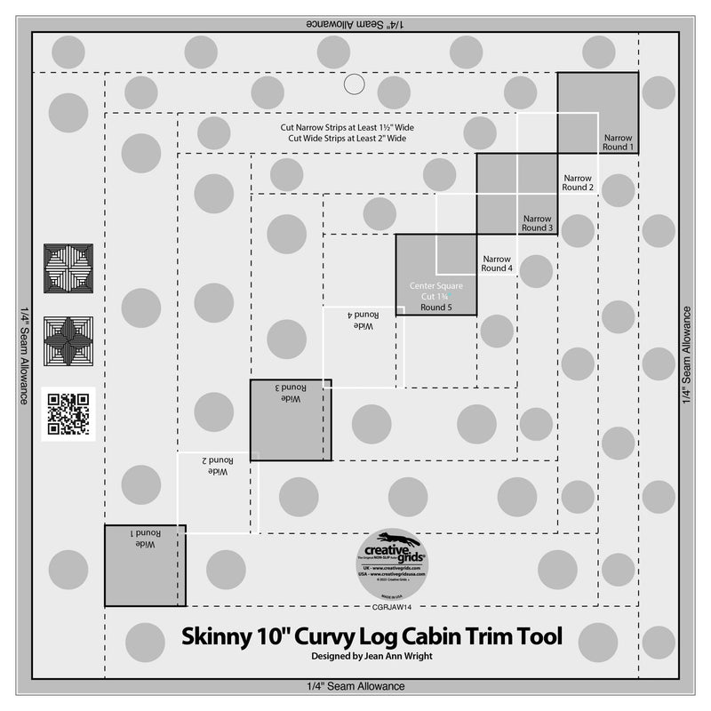 Creative Grids Skinny 10in Curvy Log Cabin Trim Tool - Choice FabricsCDS-CGRJAW14