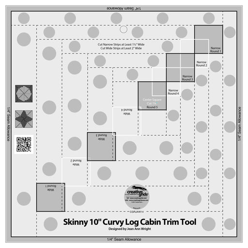 Creative Grids Skinny 10in Curvy Log Cabin Trim Tool - Choice FabricsCDS-CGRJAW14