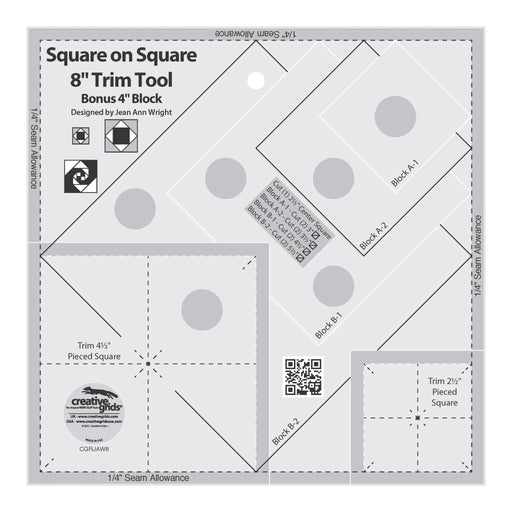 Creative Grids Square on Square Trim Tool - 4in or 8in Finished - Choice FabricsCDS-CGRJAW8