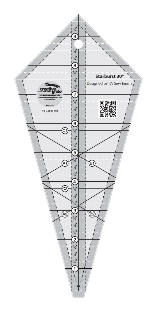 Creative Grids Starburst 30 Degree Triangle Quilt 9 - 1/2in Ruler - Choice FabricsCDS-CGRISE30
