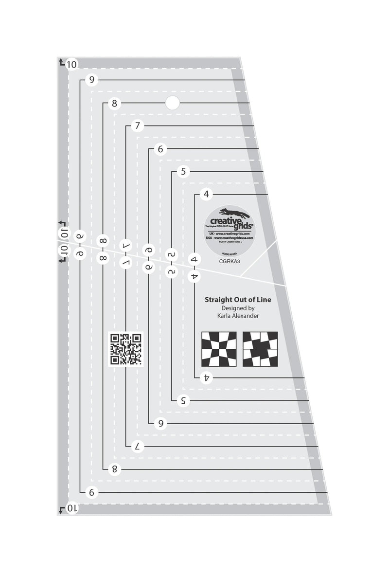 Creative Grids Straight Out Of Line 6in x 10in Quilt Ruler - Choice FabricsCDS-CGRKA3