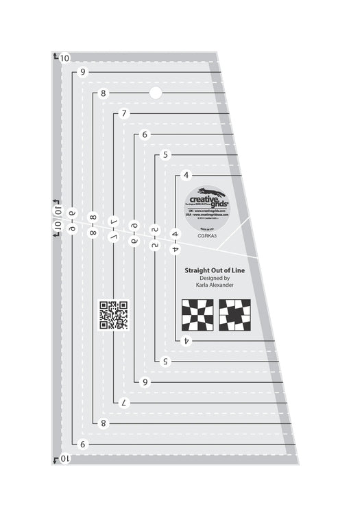 Creative Grids Straight Out Of Line 6in x 10in Quilt Ruler - Choice FabricsCDS-CGRKA3