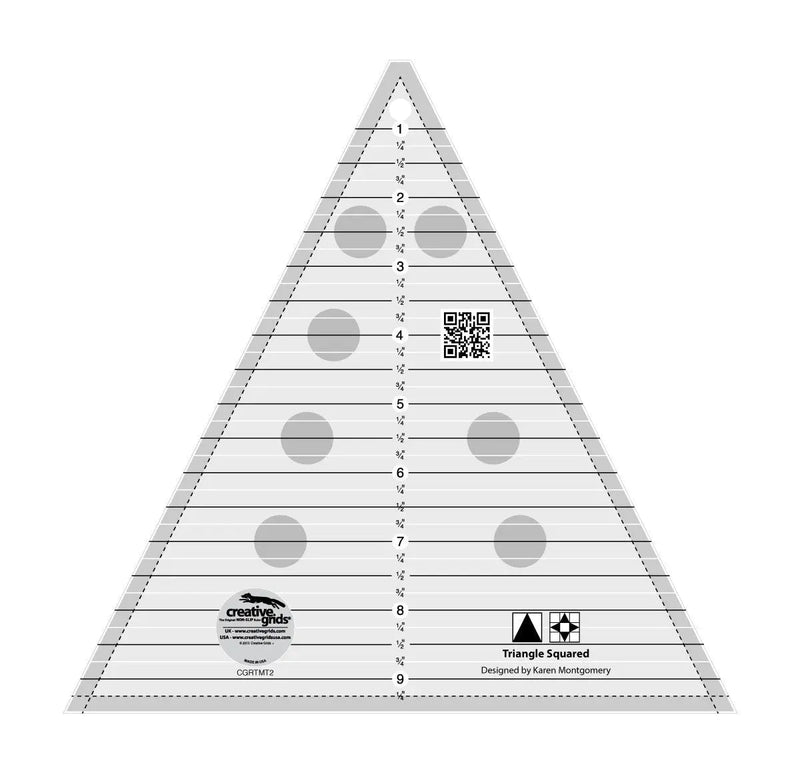 Creative Grids Triangle Squared Ruler 9 - 1/2in Quilt Ruler - Choice FabricsCDS-CGRTMT2