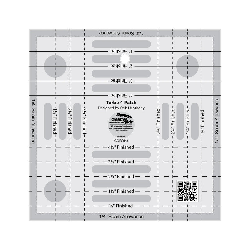 Creative Grids Turbo 4 - Patch Template Quilt Ruler - Choice FabricsCDS-CGRDH3