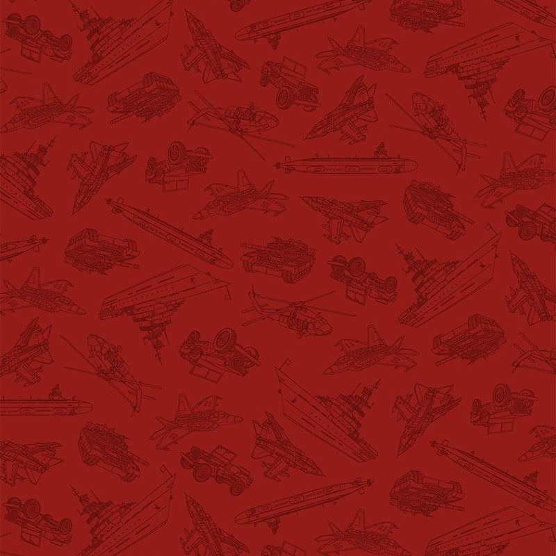 Crimson Military Convoy Path to Freedom Cotton 44"/45" Fabric Per Yard - Choice FabricsCQ-CD3918-CRIMSON