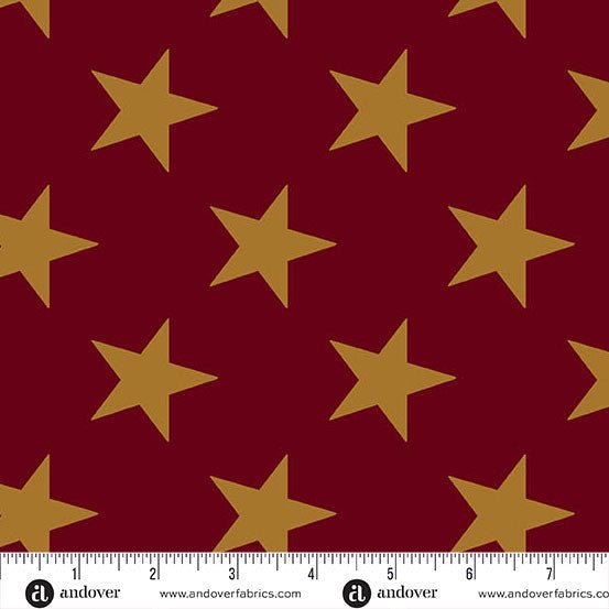 Crimson Star Spangled Fredericksburg Revisited 108" Cotton Wideback Fabric per yard - Choice FabricsAW-10050-R