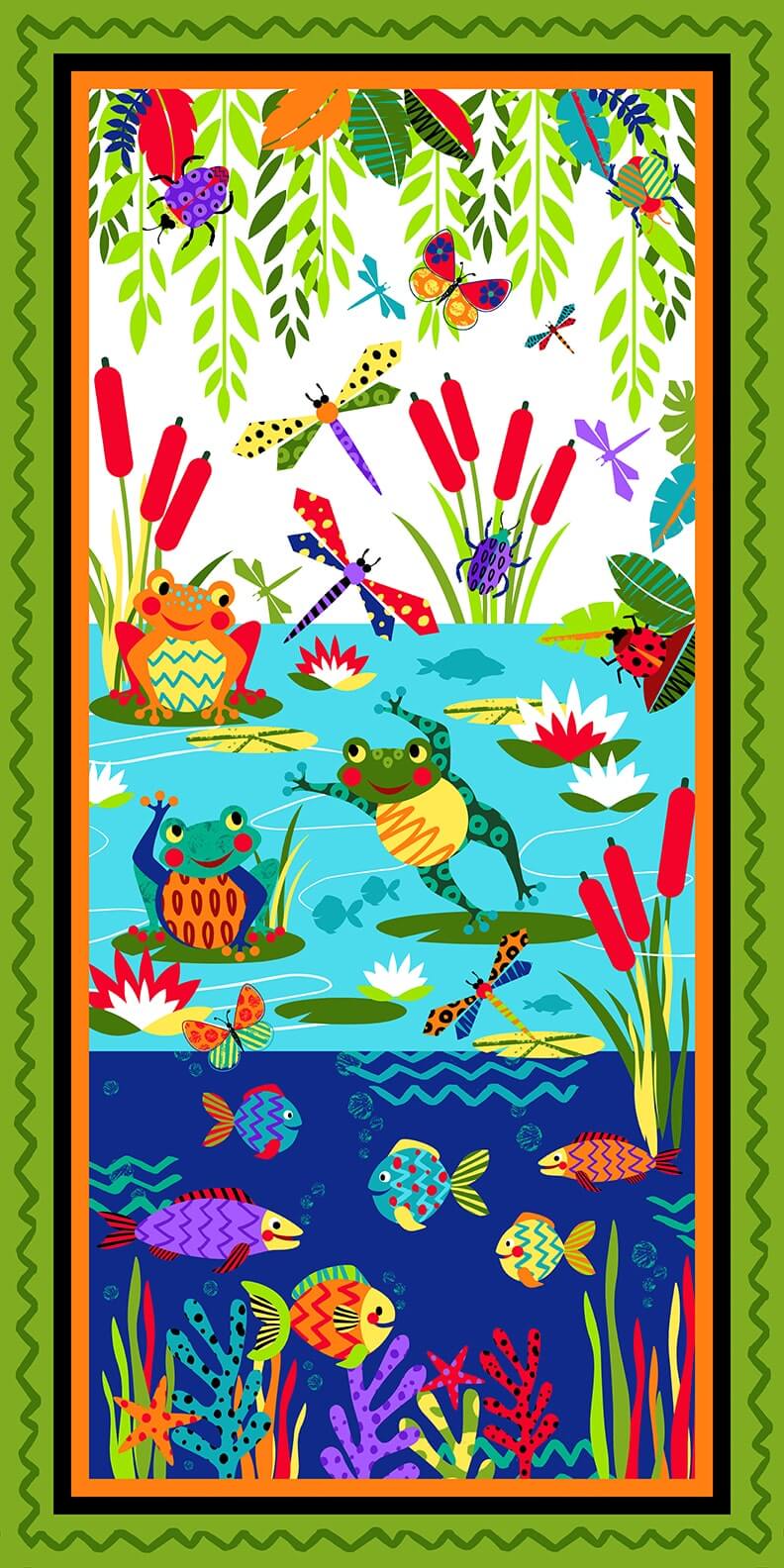 Pond Life (24" Panel) - Choice FabricsPONDLIFE-B-2968P-70
