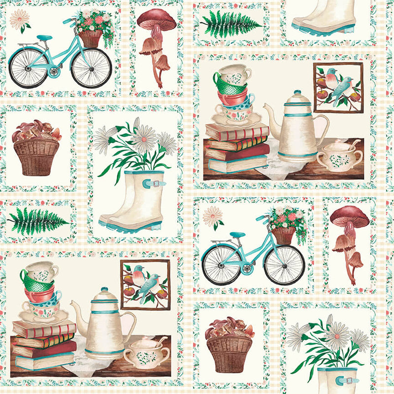 Rural Fantasy - Patch Design - Ivory - Choice Fabrics2346-41