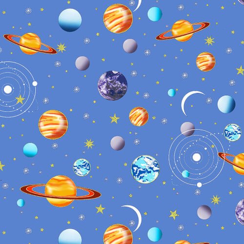 Comfy Flannel - Planets in Outer Space - Choice Fabrics0883-11