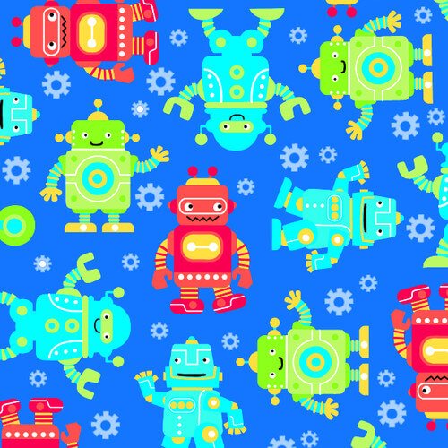 Comfy Flannel - Robots - Choice Fabrics0973-77