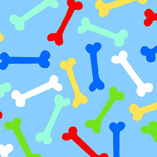 Comfy Flannel - Dog Bones - Choice Fabrics14706-Blue