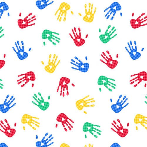 Comfy Flannel - Handprints - Choice Fabrics9434-78