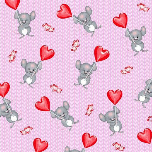 Comfy Flannel - Mouse & Hearts - Choice FabricsN-1029-22