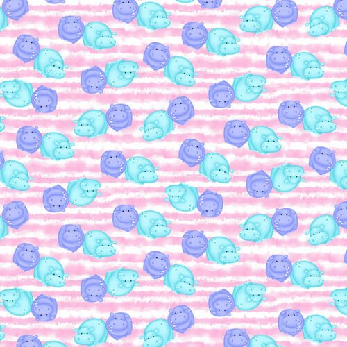 Comfy Flannel - Hippos - Choice FabricsN-1043-22