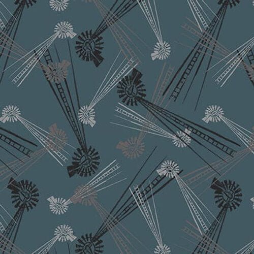 Rise with the Sun - Windmills - Dark Teal (3 - Yard Pack) - Choice Fabrics3750-67