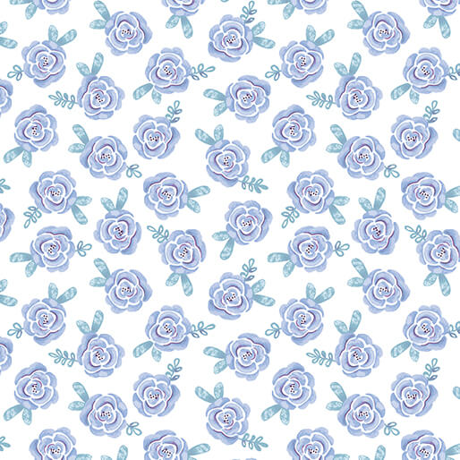 Dreamers - Roses - Blue/White (3-Yard Pack)