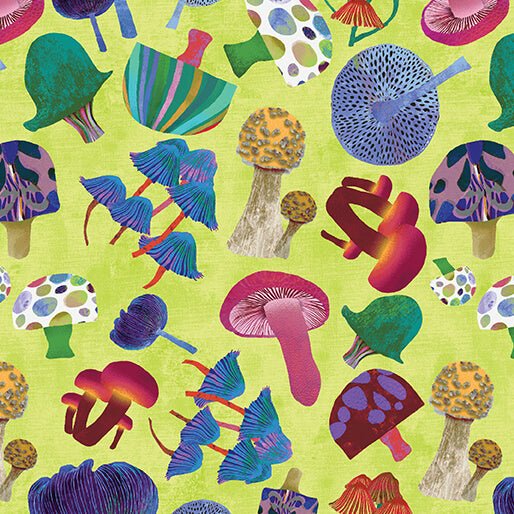 Benartex LLC - Benartex Prints Direct - Modern Mushrooms - Choice FabricsDS-93429-001 - 16469-42
