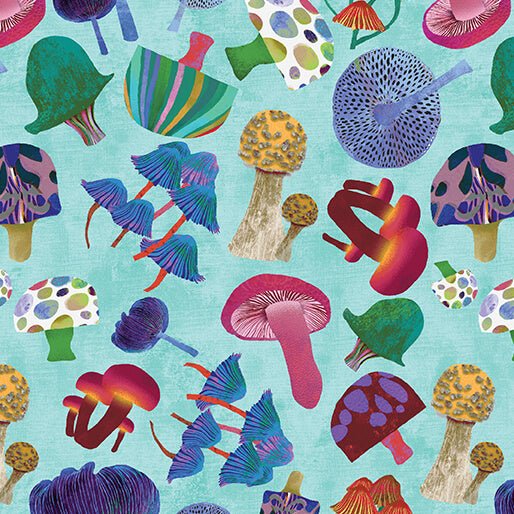 Benartex LLC - Benartex Prints Direct - Modern Mushrooms - Choice FabricsDS-93430-001 - 16469-82