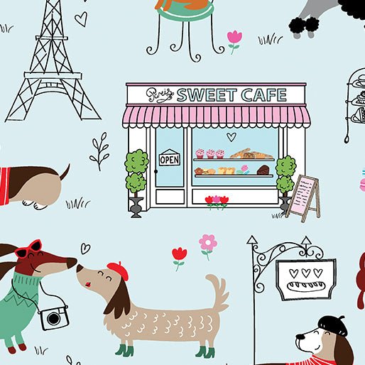 Benartex LLC - Benartex Prints Direct - Parisian Pups - Choice FabricsDS-93479-001 - 14737-05