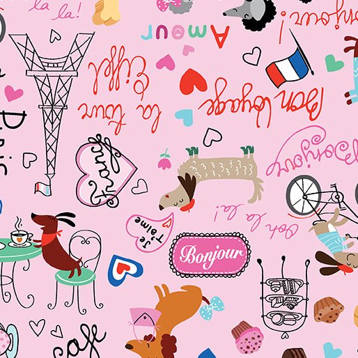 Benartex LLC - Benartex Prints Direct - Parisian Pups - Choice FabricsDS-93492-001 - 14743-01