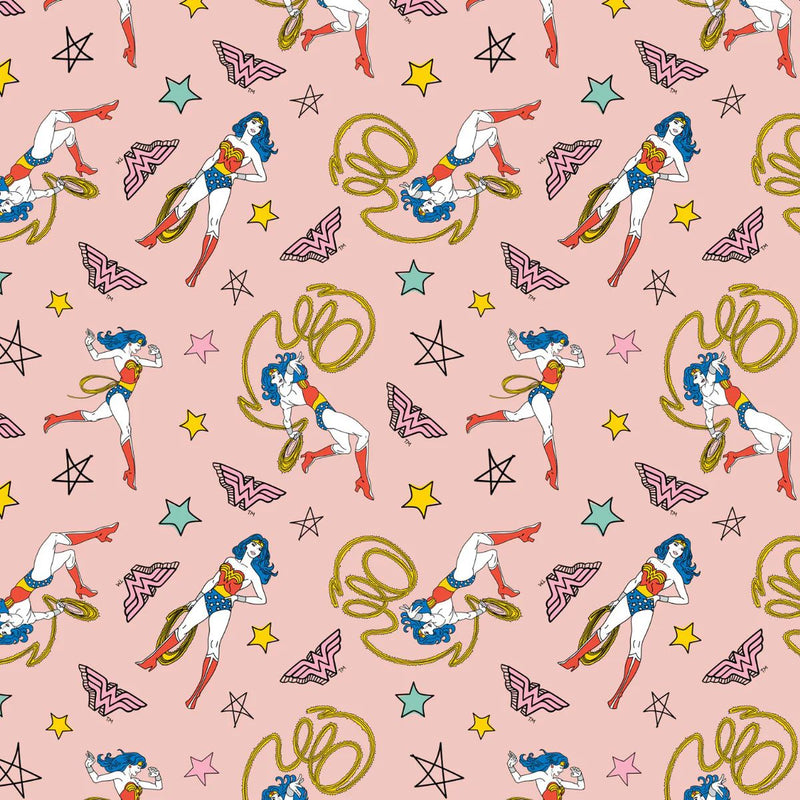 EZ Fabric / Touch Textiles - Minky Licensed Direct - Choice FabricsDS-94021-013 - DC Comics - Wonder Woman Doodle - Minky Print