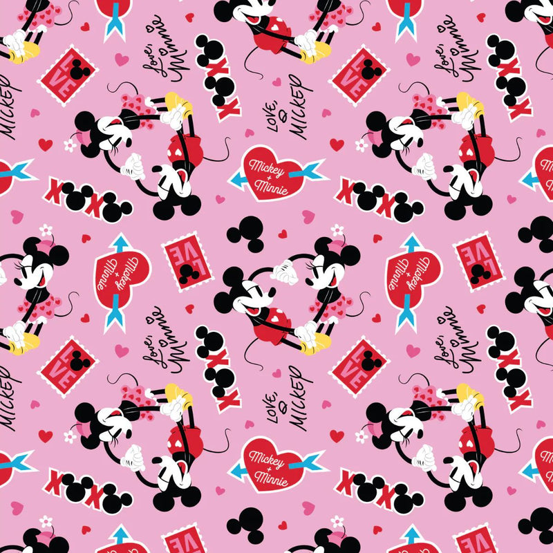 EZ Fabric / Touch Textiles - Minky Licensed Direct - Choice FabricsDS-94028-020 - Disney - Mickey Mouse - Valentine XOX