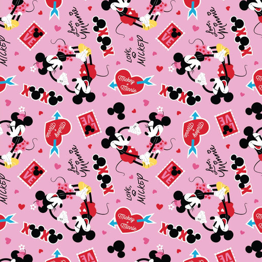 EZ Fabric / Touch Textiles - Minky Licensed Direct - Choice FabricsDS-94028-020 - Disney - Mickey Mouse - Valentine XOX