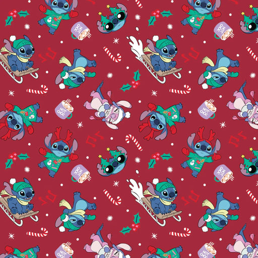 EZ Fabric / Touch Textiles - Minky Licensed Direct - Choice FabricsDS-94035-027 - Disney - Stitch Holiday Toss - Character Winter Holiday IV Collection