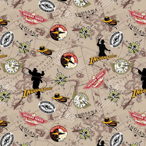 EZ Fabric / Touch Textiles - Minky Licensed Direct - Choice FabricsDS-94052-044 - Indiana Jones Collection - Globe Trotter