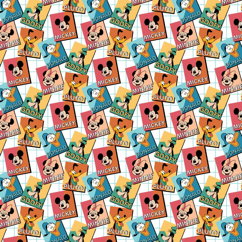 EZ Fabric / Touch Textiles - Minky Licensed Direct - Choice FabricsDS-94060-052 - Mickey & Friends Trading Card Stack
