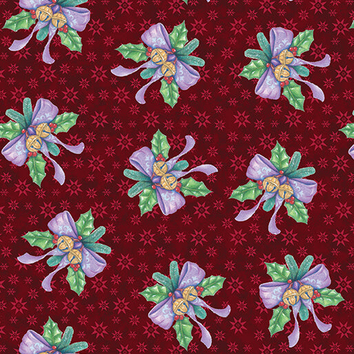 The Night Before Christmas - Ribbon & Bells - Dark Red (3-Yard Pack)