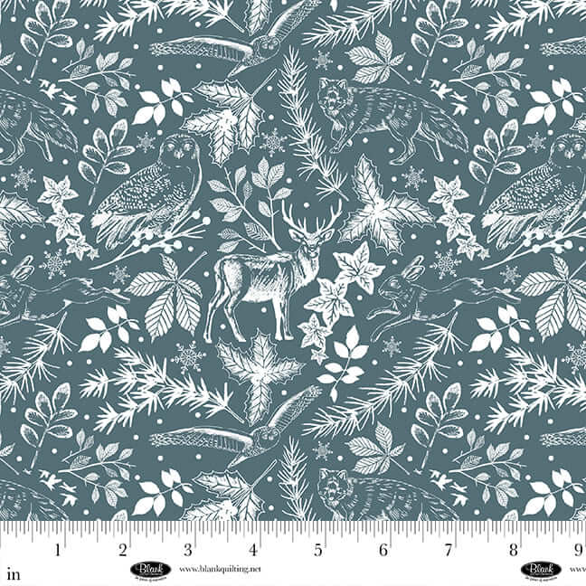 Winter Whispers - Winter Silhouettes - Teal (3 - Yard Pack) - Choice Fabrics4249-75