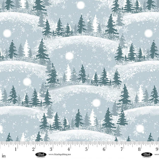 Winter Whispers - Scenic Trees with Sky - Light Blue (3 - Yard Pack) - Choice Fabrics4255-70