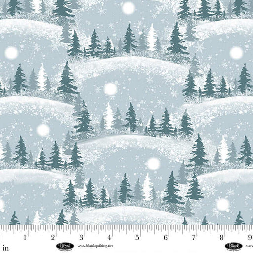 Winter Whispers - Scenic Trees with Sky - Light Blue (3 - Yard Pack) - Choice Fabrics4255-70