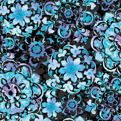 Benartex LLC - Benartex Prints Direct - Blooming Crystals - Choice FabricsDS-99069-001 - 17190-50