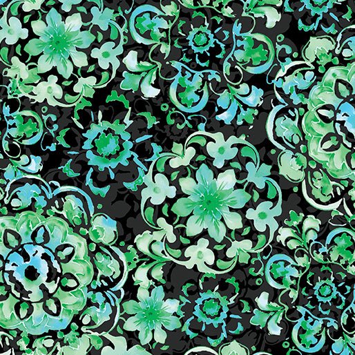 Benartex LLC - Benartex Prints Direct - Blooming Crystals - Choice FabricsDS-99075-001 - 17190-40