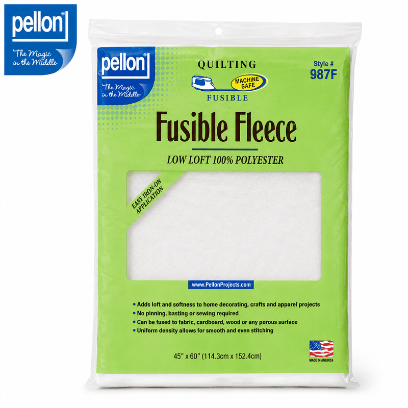 Pellon® 987F Fusible Fleece – One-Sided Fusible Polyester Fleece – 45" x 60" Package
