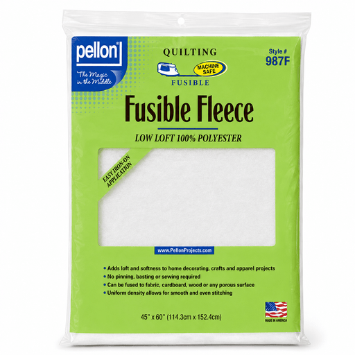 Pellon® 987F Fusible Fleece – One-Sided Fusible Polyester Fleece – 45" x 60" Package - Choice FabricsDS987FPKG-2103