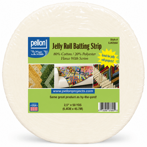 Pellon® Natural Cotton Batting With Scrim 2.5" x 50 yards Jelly Roll Size Package - Choice FabricsDSFJR-2550