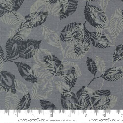 Dark Blue Arabesque Palm Dusk Cotton 44"/45" Fabric Per Yard - Choice Fabrics33831-16
