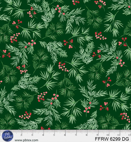 Dark Green First Frost Pine Spring 108" Cotton Fabric Per Yard - Choice FabricsFFRW-6299-DG