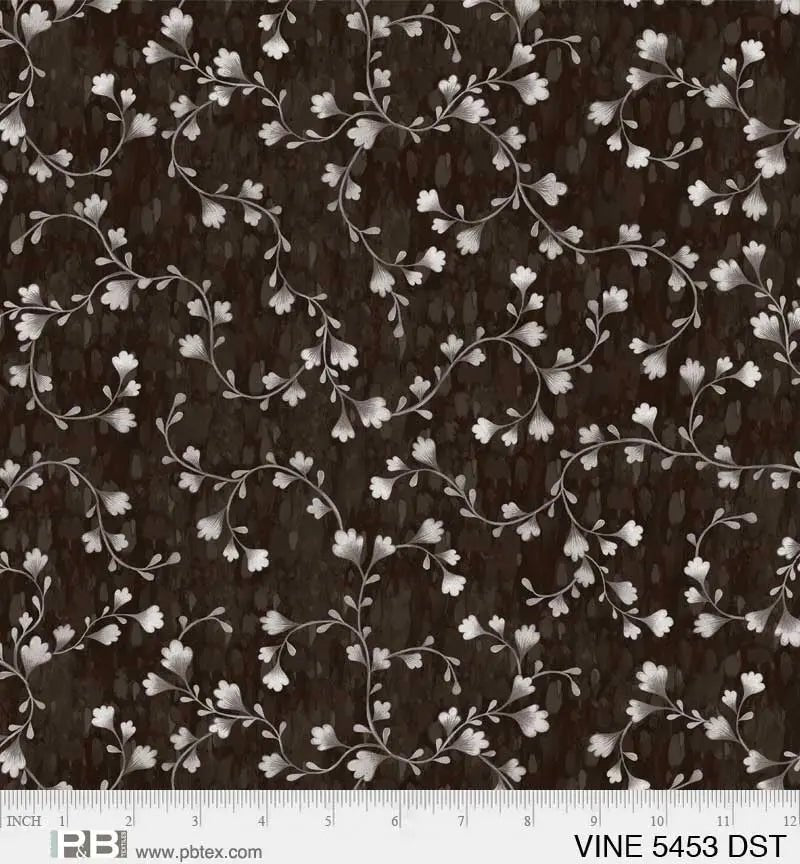Dark Grey Vine Scroll Cotton Wideback Fabric per yard - Choice FabricsVINE-5453-DST