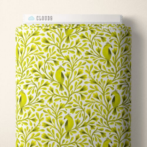 Dark Lime Citrine Birds and Branches Cotton 44/45 Fabric Per Yard - Choice Fabrics228462