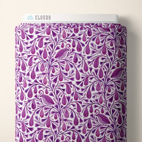 Dark Magenta Prince Birds and Branches Cotton 44/45 Fabric Per Yard - Choice Fabrics228472