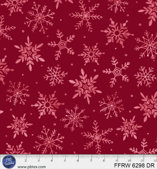Dark Red First Frost Winter Fall 108" Cotton Fabric Per Yard - Choice FabricsFFRW-6298-DR